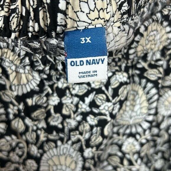 OLD NAVY ruffled hem prairie maxi dress size 3X black white hippie boho floral - Picture 4 of 7